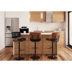 Tabouret de bar réglable avec repose-pieds droit en T (lot de 2)