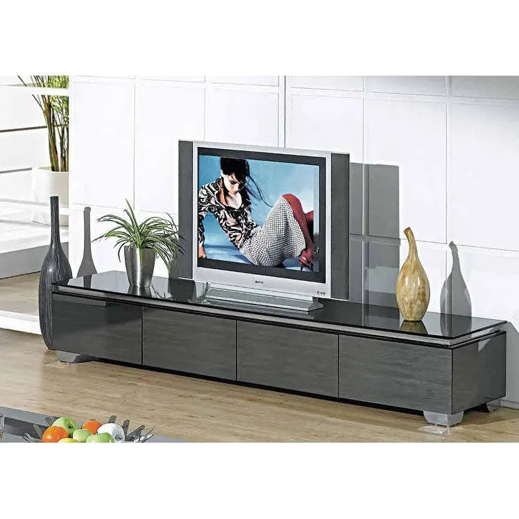 Meuble TV gris et miroir