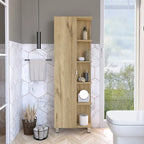 Armoire à Linge Murale avec 4 Étagères Intérieures et 5 Étagères Extérieures