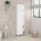 Armoire à Linge Murale avec 4 Étagères Intérieures et 5 Étagères Extérieures