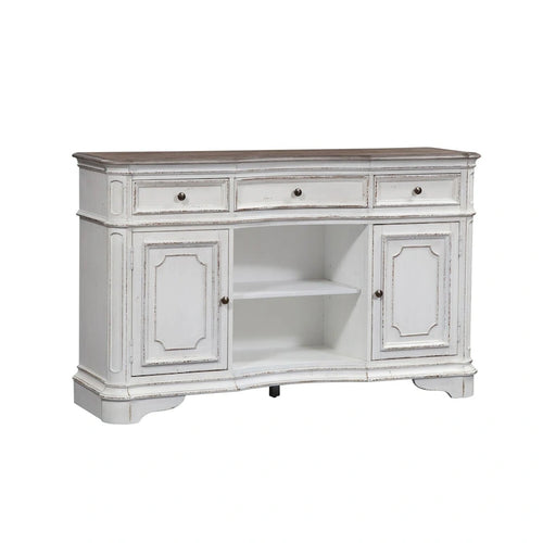 Desservante écorce patinée blanc antique