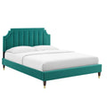 Lit plateforme queen en velours Sienna Performance