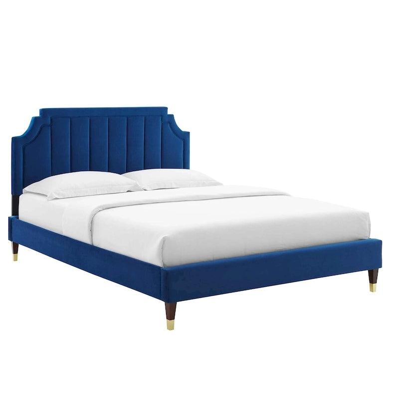 Lit plateforme queen en velours Sienna Performance