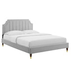 Lit plateforme queen en velours Sienna Performance