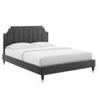 Lit plateforme queen en velours Sienna Performance