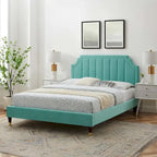 Lit plateforme queen en velours Sienna Performance