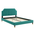 Lit plateforme queen en velours Sienna Performance