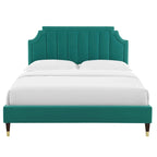 Lit plateforme queen en velours Sienna Performance