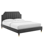 Lit plateforme queen en velours Sienna Performance