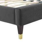 Lit plateforme queen en velours Sienna Performance