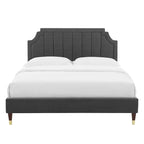 Lit plateforme queen en velours Sienna Performance