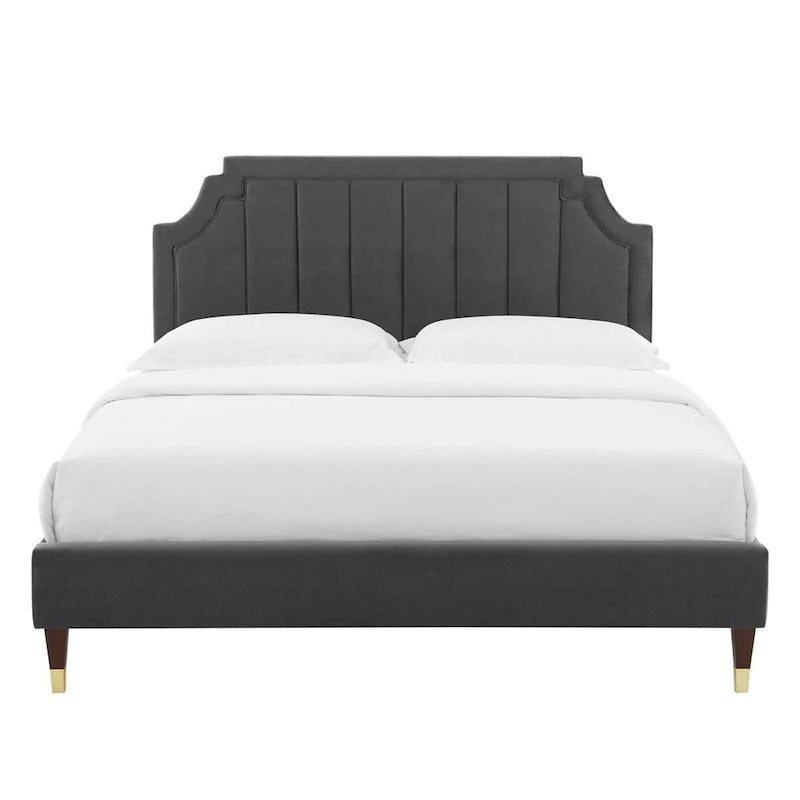Lit plateforme queen en velours Sienna Performance
