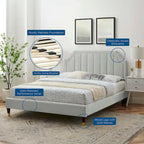Lit plateforme queen en velours Sienna Performance