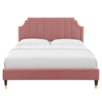Lit plateforme queen en velours Sienna Performance