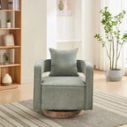Fauteuil pivotant d'appoint à dossier ouvert 29,1W avec base patinée