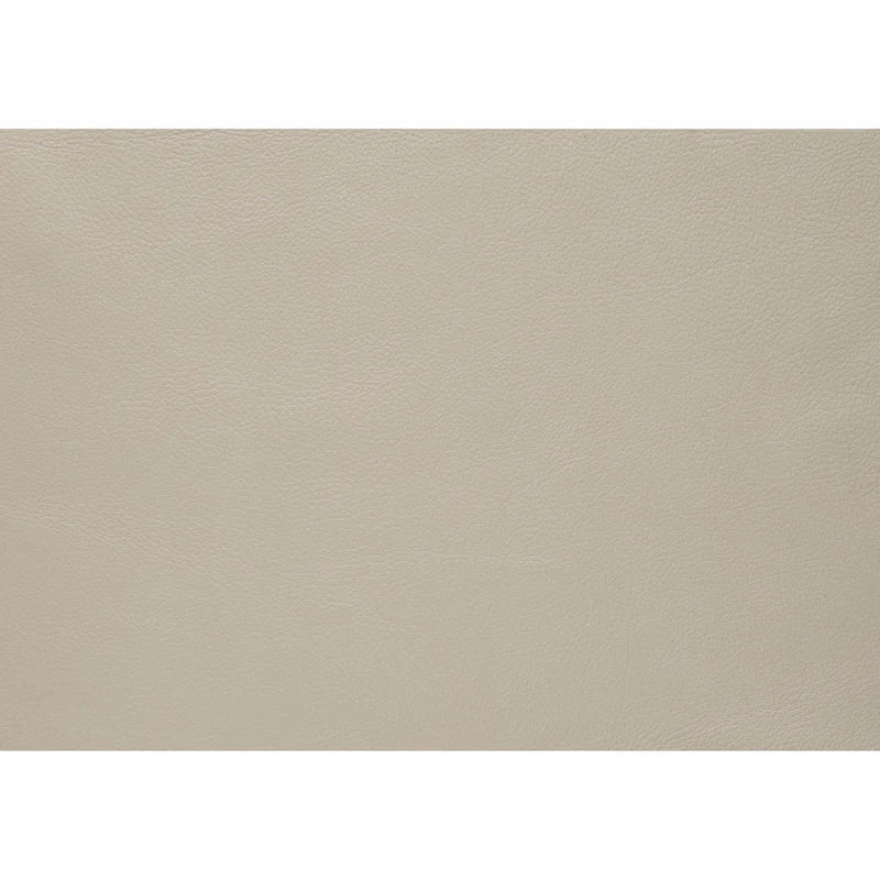 Causeuse de 71 po, cuir pleine fleur et croûte de cuir crème, bois massif marron