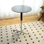 Table de bar mobile réglable Table de pub Pivotement à 360 ° Base en étoile en aluminium Hauteur de comptoir de bar mobile pour bureau debout Bistro