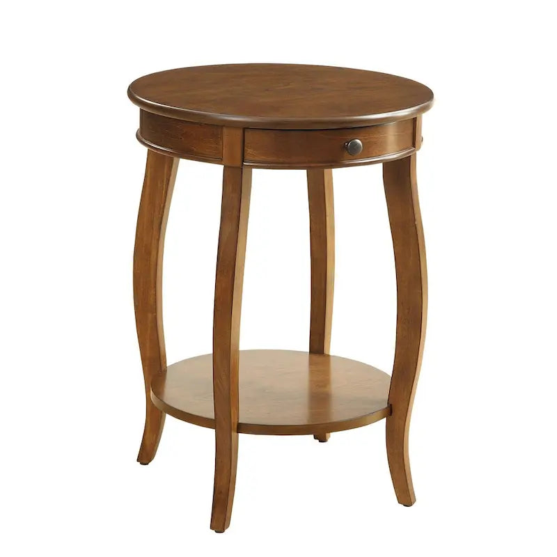 Tables d'appoint noyer et noir - 18 diam. X 24H