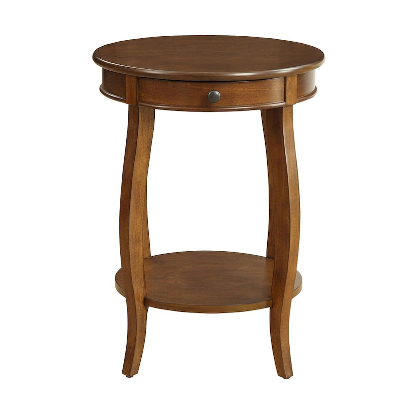 Tables d'appoint noyer et noir - 18 diam. X 24H
