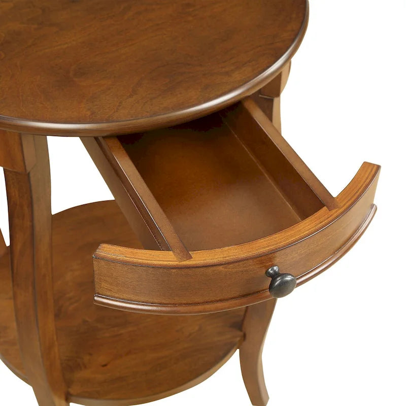 Tables d'appoint noyer et noir - 18 diam. X 24H