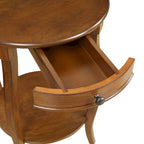 Tables d'appoint noyer et noir - 18 diam. X 24H