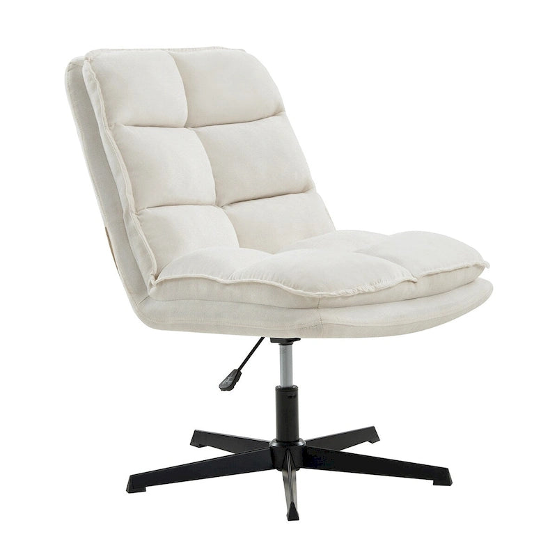 Chaise de bureau moderne Joaquin sans accoudoirs, capitonnée, pivotante à 360°, rembourrée