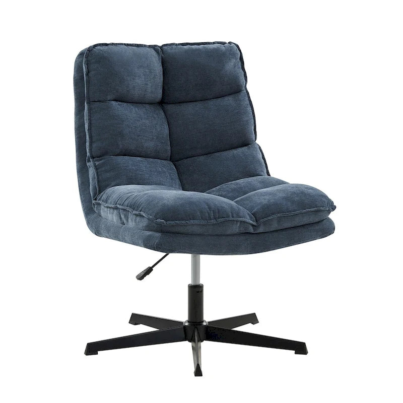 Chaise de bureau moderne Joaquin sans accoudoirs, capitonnée, pivotante à 360°, rembourrée