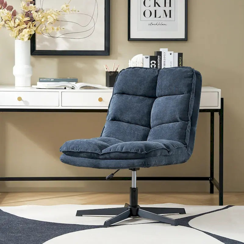 Chaise de bureau moderne Joaquin sans accoudoirs, capitonnée, pivotante à 360°, rembourrée