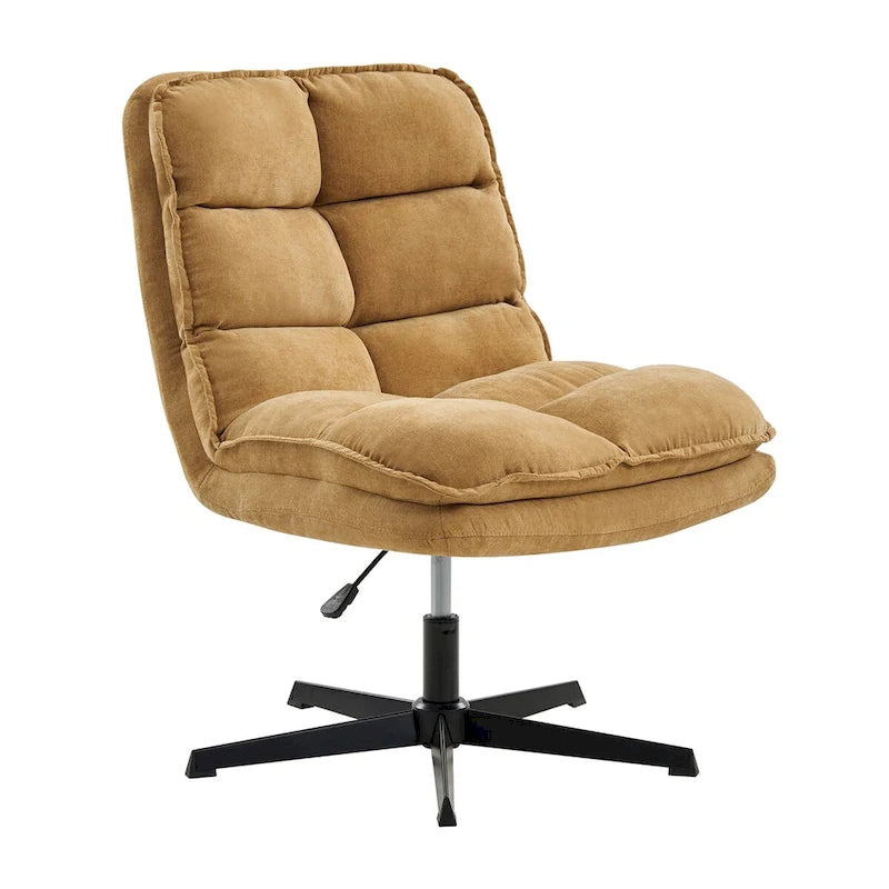 Chaise de bureau moderne Joaquin sans accoudoirs, capitonnée, pivotante à 360°, rembourrée