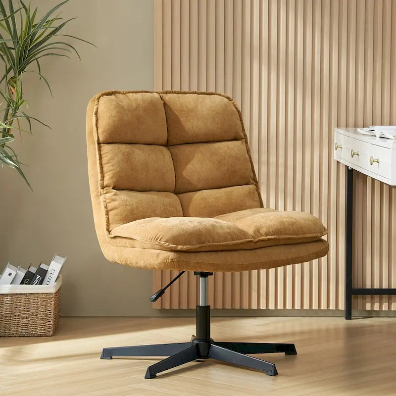 Chaise de bureau moderne Joaquin sans accoudoirs, capitonnée, pivotante à 360°, rembourrée