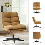 Chaise de bureau moderne Joaquin sans accoudoirs, capitonnée, pivotante à 360°, rembourrée