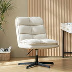 Chaise de bureau moderne Joaquin sans accoudoirs, capitonnée, pivotante à 360°, rembourrée