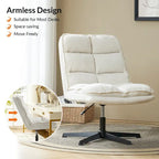 Chaise de bureau moderne Joaquin sans accoudoirs, capitonnée, pivotante à 360°, rembourrée