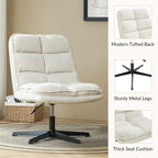 Chaise de bureau moderne Joaquin sans accoudoirs, capitonnée, pivotante à 360°, rembourrée