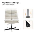 Chaise de bureau moderne Joaquin sans accoudoirs, capitonnée, pivotante à 360°, rembourrée