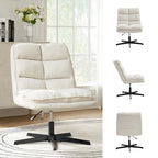 Chaise de bureau moderne Joaquin sans accoudoirs, capitonnée, pivotante à 360°, rembourrée