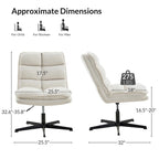 Chaise de bureau moderne Joaquin sans accoudoirs, capitonnée, pivotante à 360°, rembourrée