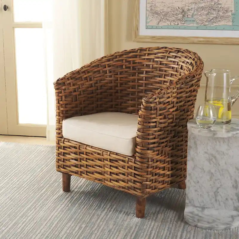  Home Omni Rattan Barrel Chair - 29Wx27Dx33H