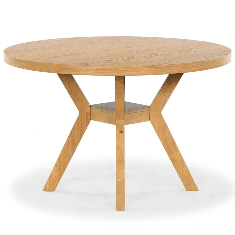 Table à manger ronde en bois de 48 po - Naturel - 48Wx48Dx30H